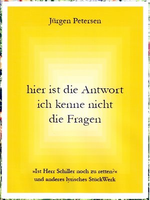 cover image of hier ist die Antwort ich kenne nicht die Fragen